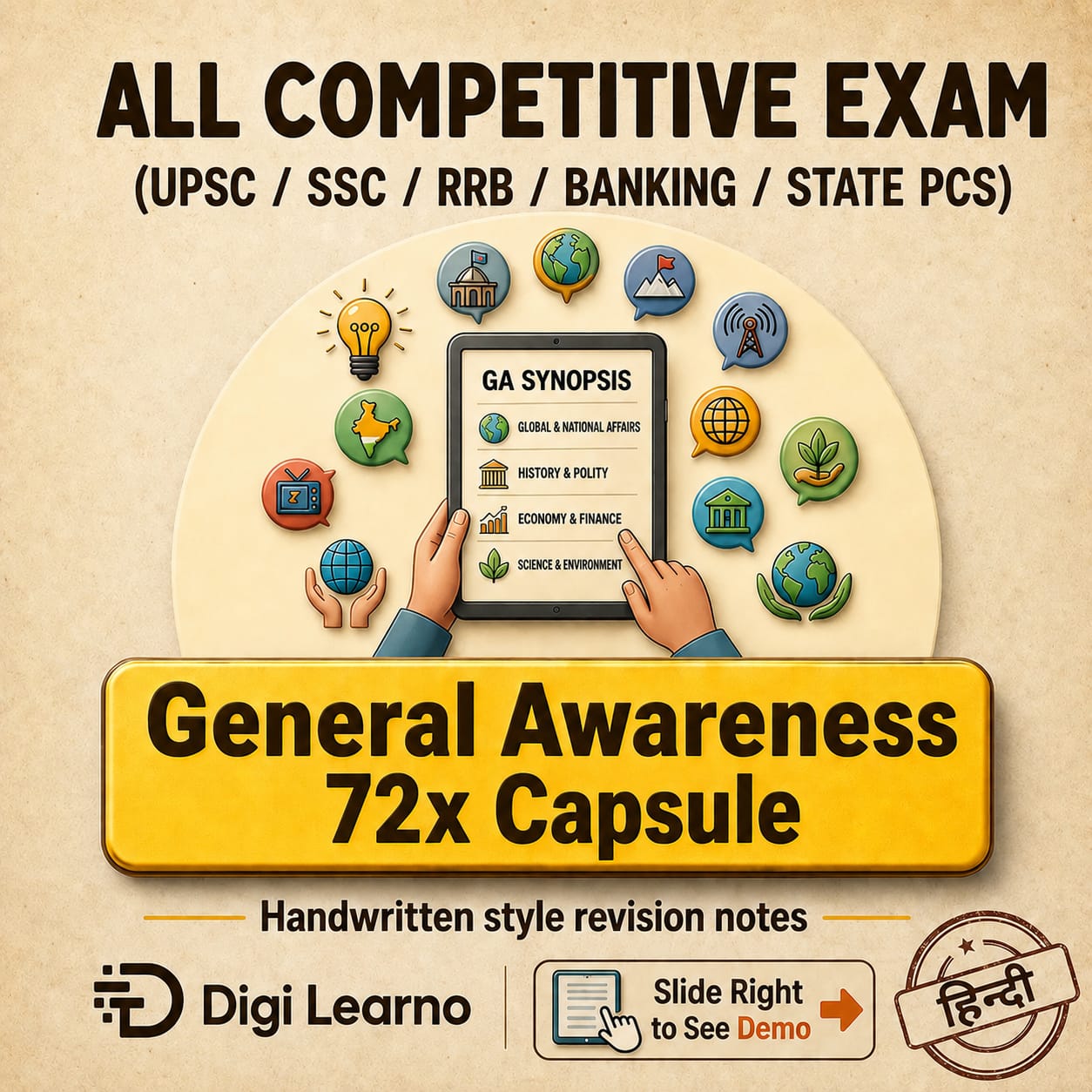 72x Capsule | Handwritten Style Infographic | GA Revision (हिंदी)